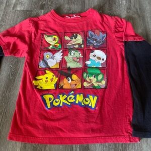 Vintage 2000 Pokemon Red and Black Kids Tee sz s